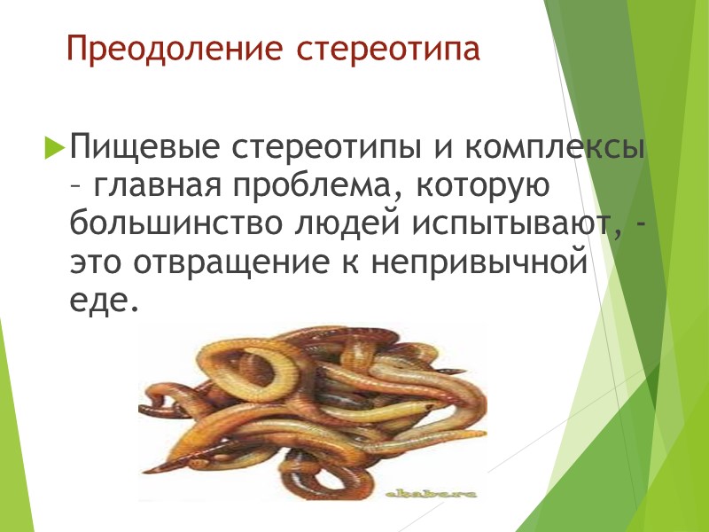Преодоление стереотипа Пищевые стереотипы и комплексы  – главная проблема, которую большинство людей испытывают,